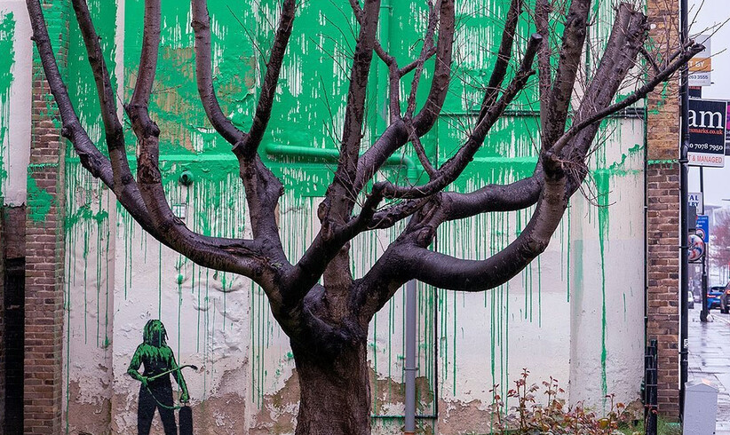 Der neue Banksy wurde schon vandalisiert
